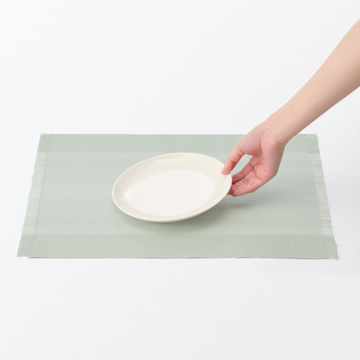 Indian Cotton Rib Placemat - Light Green MUJI