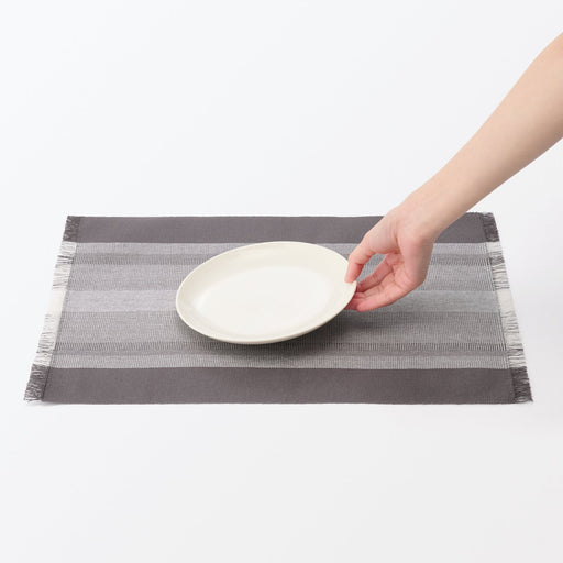Indian Cotton Rib Placemat - Charcoal Grey MUJI