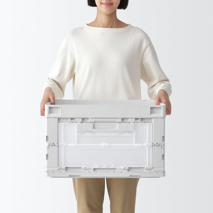 Translucent Crate Polypropylene Translucent Folding Crate 52.8 Qt | Collapsible Storage ...
