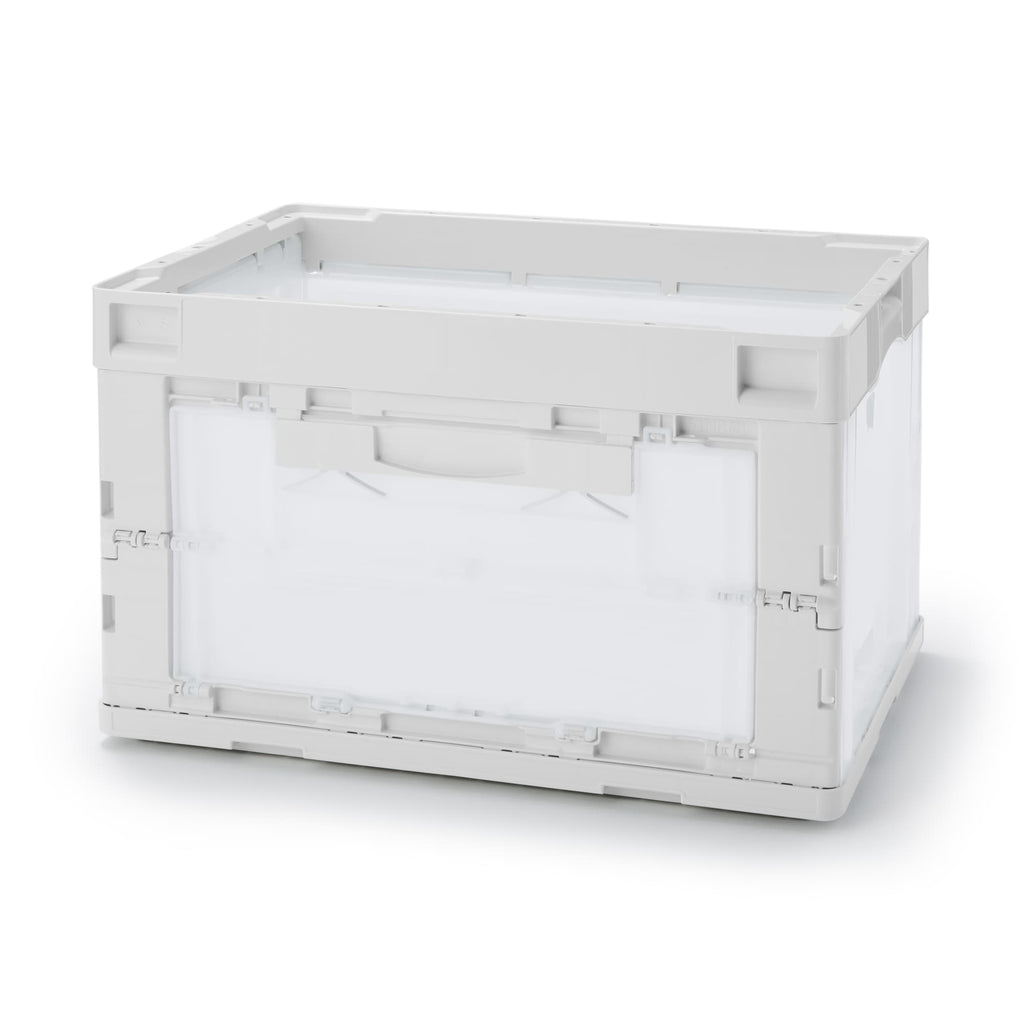 Polypropylene Translucent Folding Crate 52.8 Qt | Collapsible