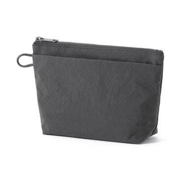 Wrinkled Nylon Gusset Pouch - Medium Dark Gray MUJI