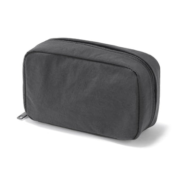 Wrinkled Nylon Wide-Opening Pouch - Medium Dark Gray MUJI