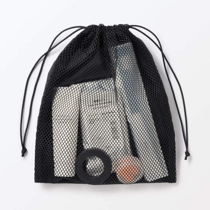 Polyester Mesh Drawstring Bags Polyester Mesh Drawstring Bag | Travel Packing Bags | MUJI USA