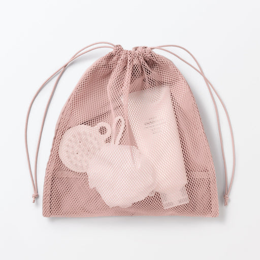 Polyester Mesh Drawstring Bag - Medium Pink MUJI