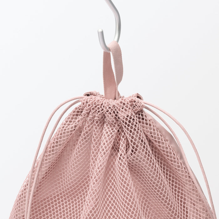 Polyester Mesh Drawstring Bags Polyester Mesh Drawstring Bag | Travel Packing Bags | MUJI USA