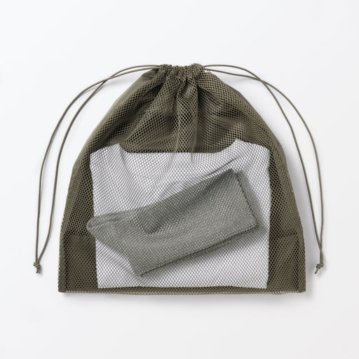 Polyester Mesh Drawstring Bag - Large Khaki MUJI