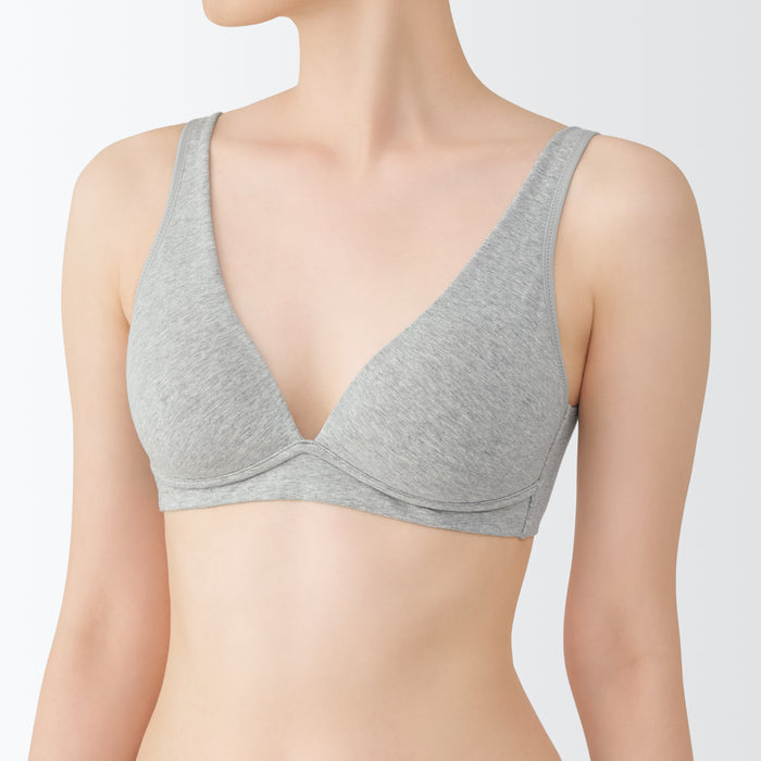 Women's Wireless Plunge Bra Wire-Free Bra MUJI USA