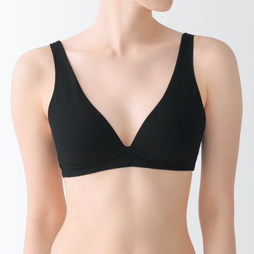 Wireless Plunge Bra Black MUJI