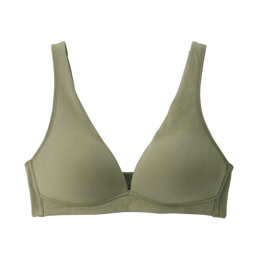 Wireless Plunge Bra Khaki Green MUJI