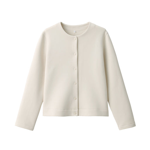Women's Double Knitted Sweatshirt Cardigan Ivory MUJI