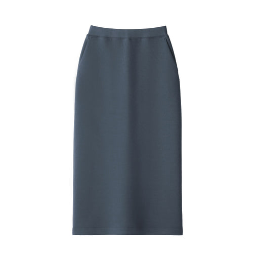Women's Double Knitted Sweatshirt Skirt Smoky Blue MUJI