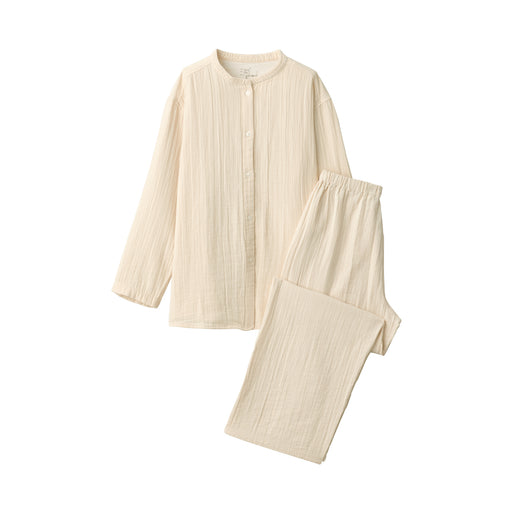 Women's Side Seamless Cheesecloth Gauze Pajamas Ivory MUJI
