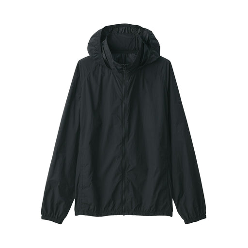 Men's Water Repellent Nylon Packable Windbreaker Black MUJI