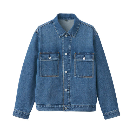 Kapok Blend Denim Jacket Blue MUJI
