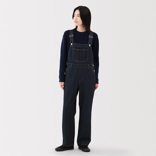 Kapok Blend Denim Overalls MUJI