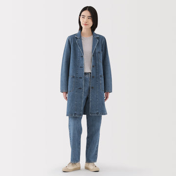 Kapok Blend Denim Coat MUJI