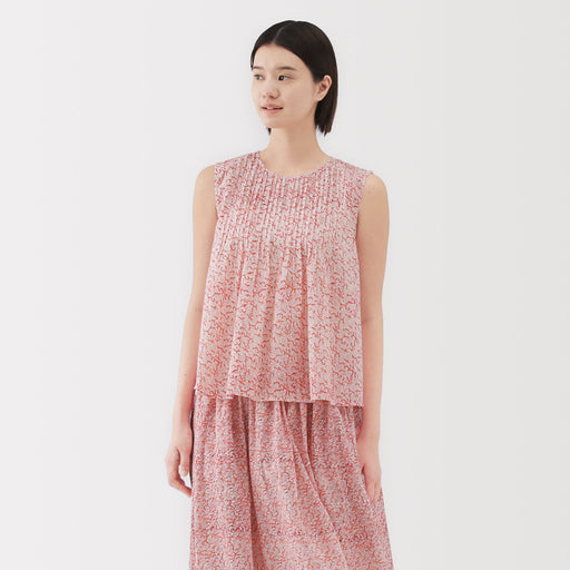 Women's Block Print Sleeveless Blouse MUJI