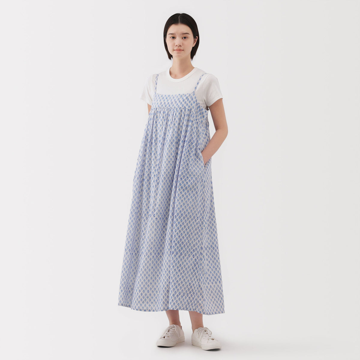 블록 프린트 카미솔 원피스