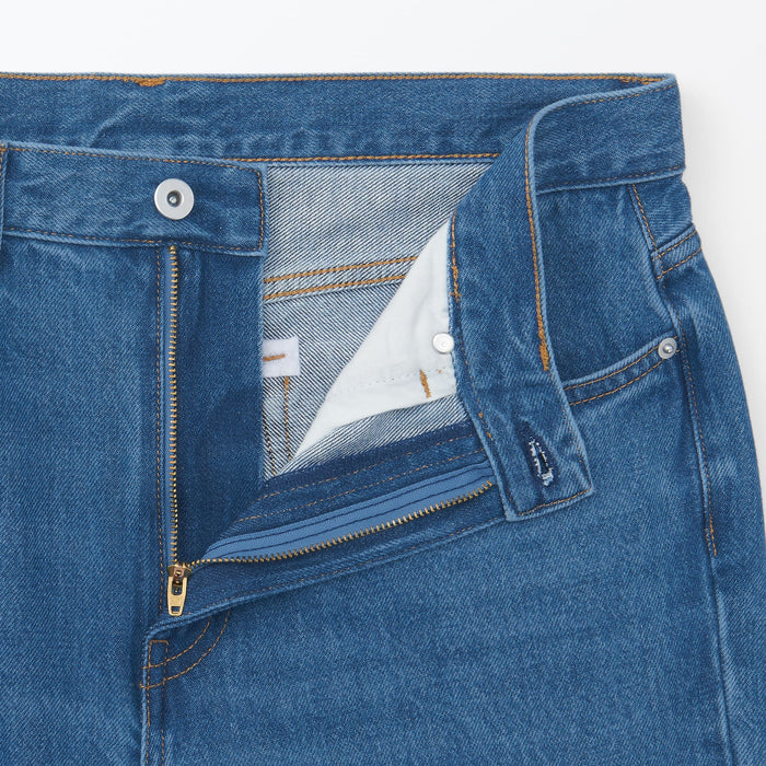 Men's Kapok Blend Straight Denim Trousers | Jeans | MUJI USA
