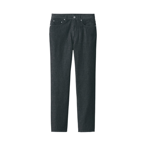 Kapok Blend Straight Denim Trousers Black MUJI
