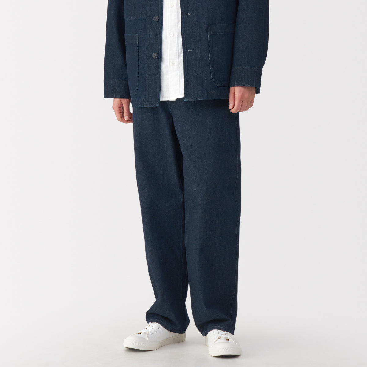 Men's Kapok Blend Denim Wide Pants