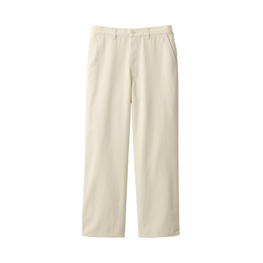 #deleted - Men's Kapok Blend Herringbone Wide Pants AE0ZI25S Natural MUJI
