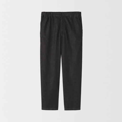 Men's Washed Denim Easy Pants - Black MUJI