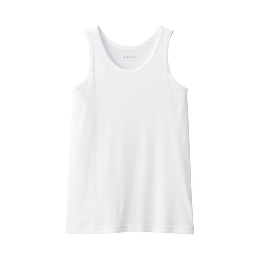 Men's Moisture-Wicking Cotton Tank Top White MUJI