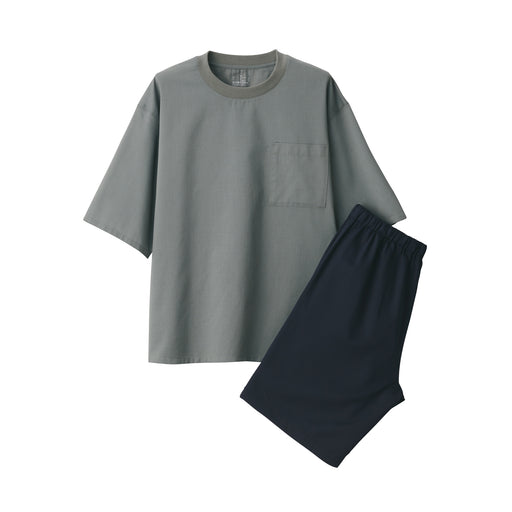 Men's Breathable Loungewear Set Khaki Green MUJI