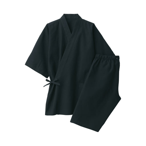Men's Shijira Jinbei Loungewear Set Deep Black MUJI