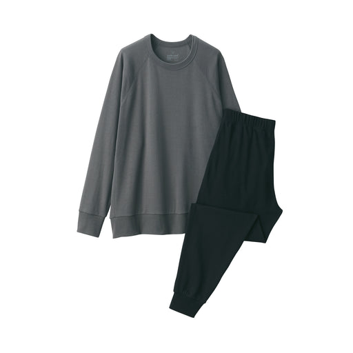 Men's Loose-Twist Sweatshirt Loungewear Set Charcoal Gray MUJI
