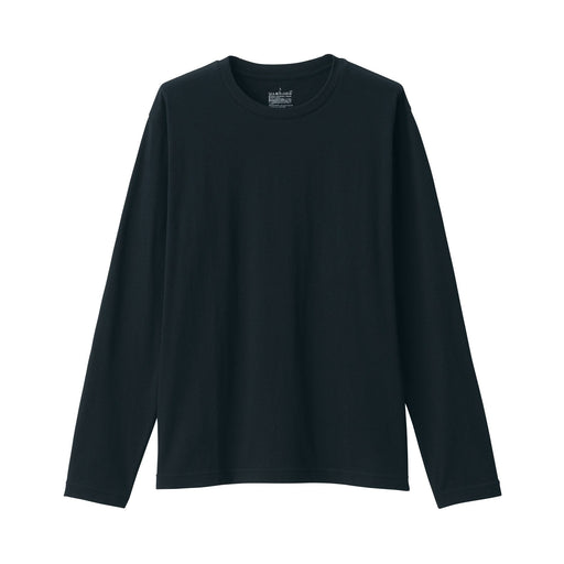 Men's Washed Jersey Crew Neck Long Sleeve T-Shirt Black MUJI