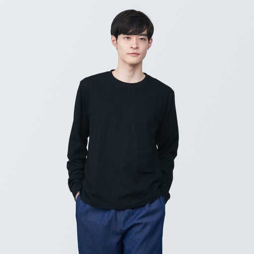 Men's Washed Jersey Crew Neck Long Sleeve T-Shirt MUJI