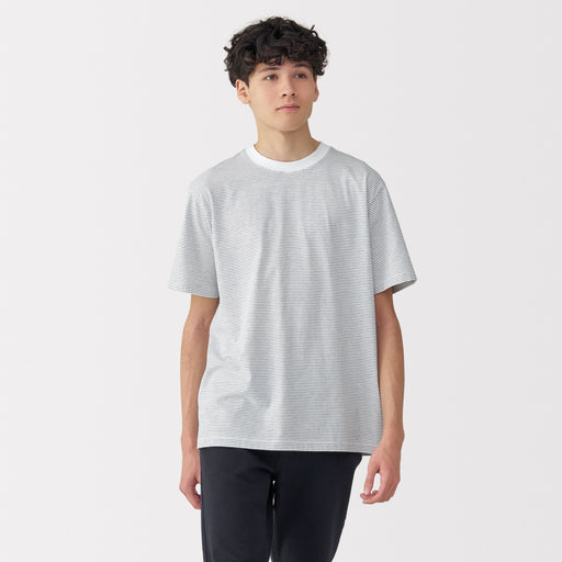 Men's Jersey Crewneck Striped T-Shirt MUJI