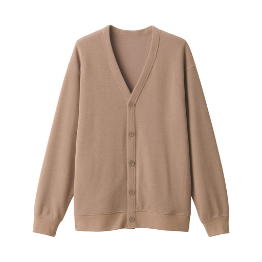 Men's Double Knit V-Neck Cardigan Mocha Brown MUJI