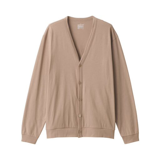 Men's Jersey V Neck Cardigan Mocha Brown MUJI