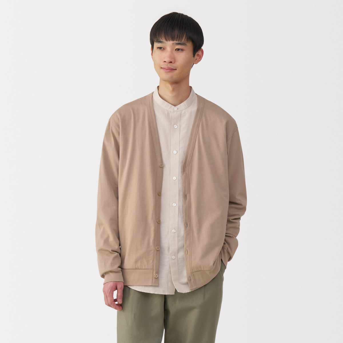 Men's 남성 저지 브이넥 카디건