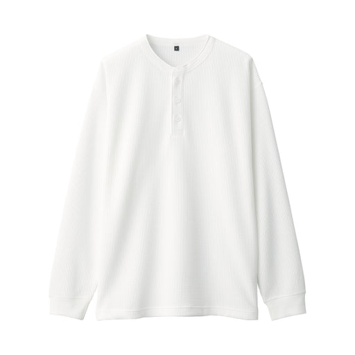 Men's UV Protection Waffle T-Shirt Off White MUJI