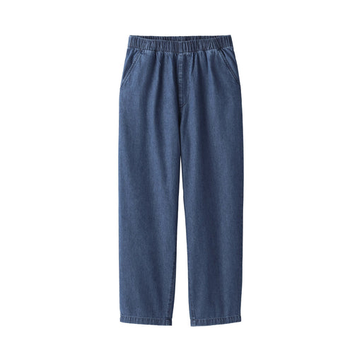 Washed Denim Easy Tapered Pants Blue MUJI