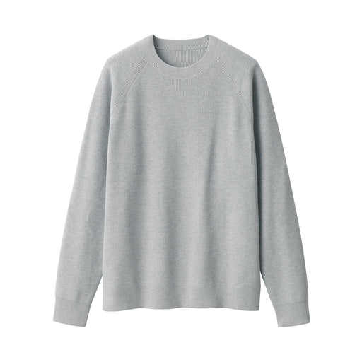 Men's Ribbed Crewneck Sweater Gray MUJI