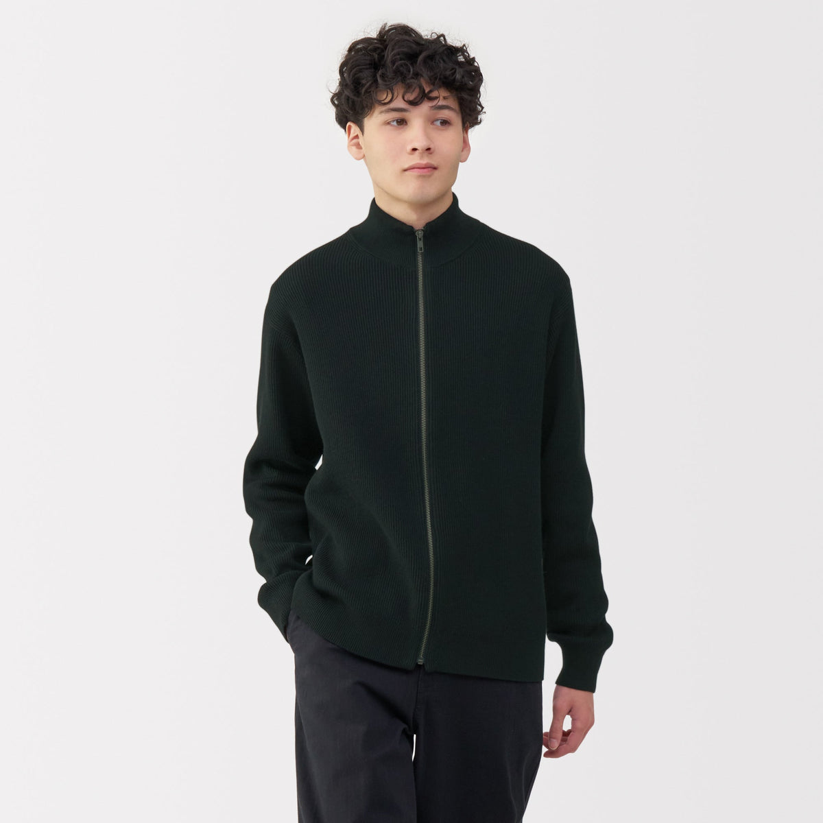 Men's Ribbed Full Zip Cardigan