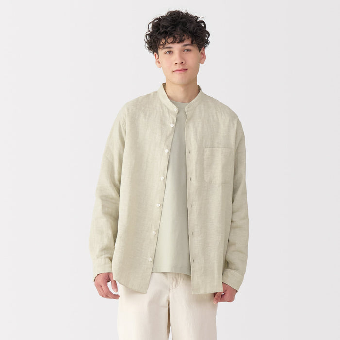 Men's Linen Stand Collar Shirt Men's Linen Stand Collar Shirt