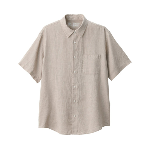 Men's Washed Linen Shirt Natural MUJI