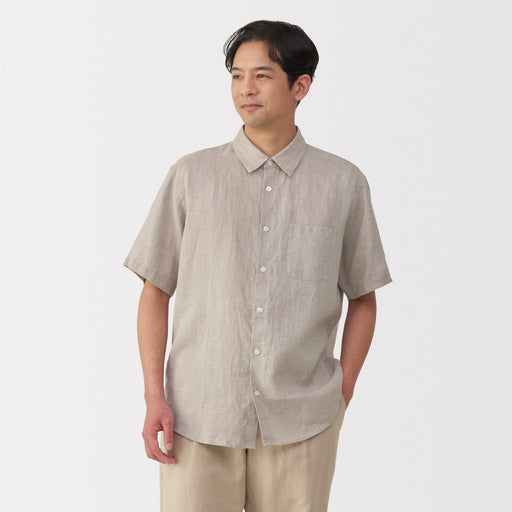 Men's Washed Linen Shirt MUJI