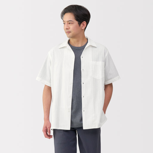 Men's Dobby Open Collar Shirt MUJI