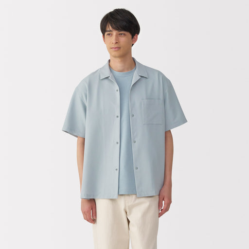 Men's Breathable Seersucker Open Collar Shirt MUJI