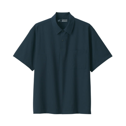 Men's Breathable Polo Shirt Dark Navy MUJI