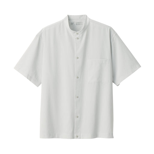 Men's Breathable Stand Collar Shirt Light Gray MUJI
