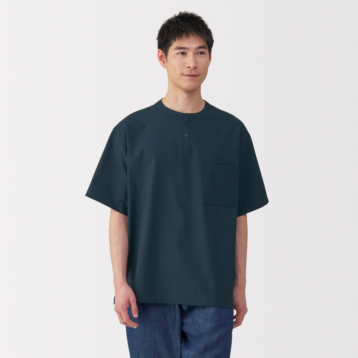 Men's Breathable Henley T-Shirt