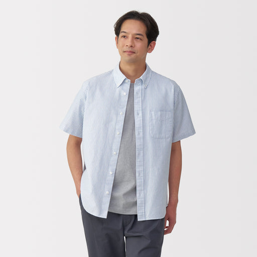 #knwh - Men's Washed Oxford Button Down Short Sleeve Shirt AC21424S MUJI